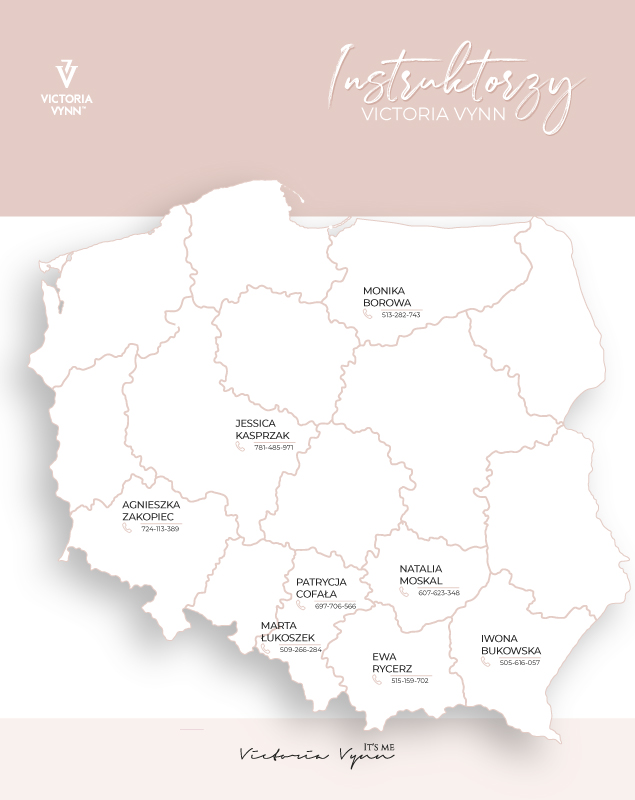 Mapa polski z instruktorami Vicotria Vynn