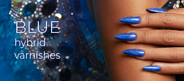 Blue hybrid varnishes