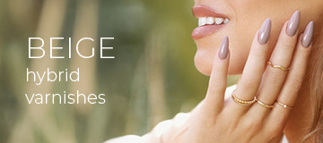 Beige hybrid varnishes
