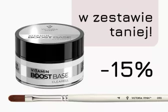 Zestaw Baza hybrydowa witaminowa BOOST BASE Clearell 12 ml + pędzel GEL BRUSH 090 4 