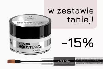 Zestaw Baza hybrydowa witaminowa BOOST BASE Clearell 12 ml + pędzel GEL BRUSH 4
