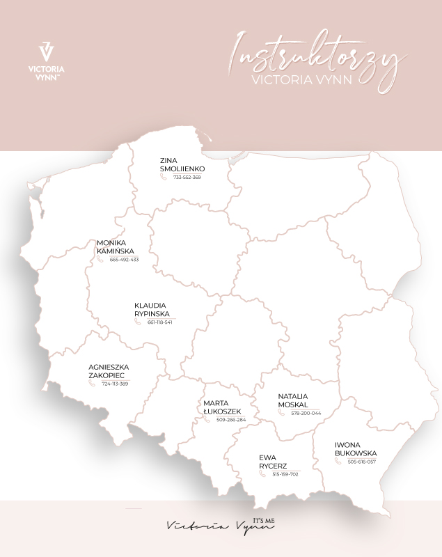 Mapa polski z instruktorami Vicotria Vynn