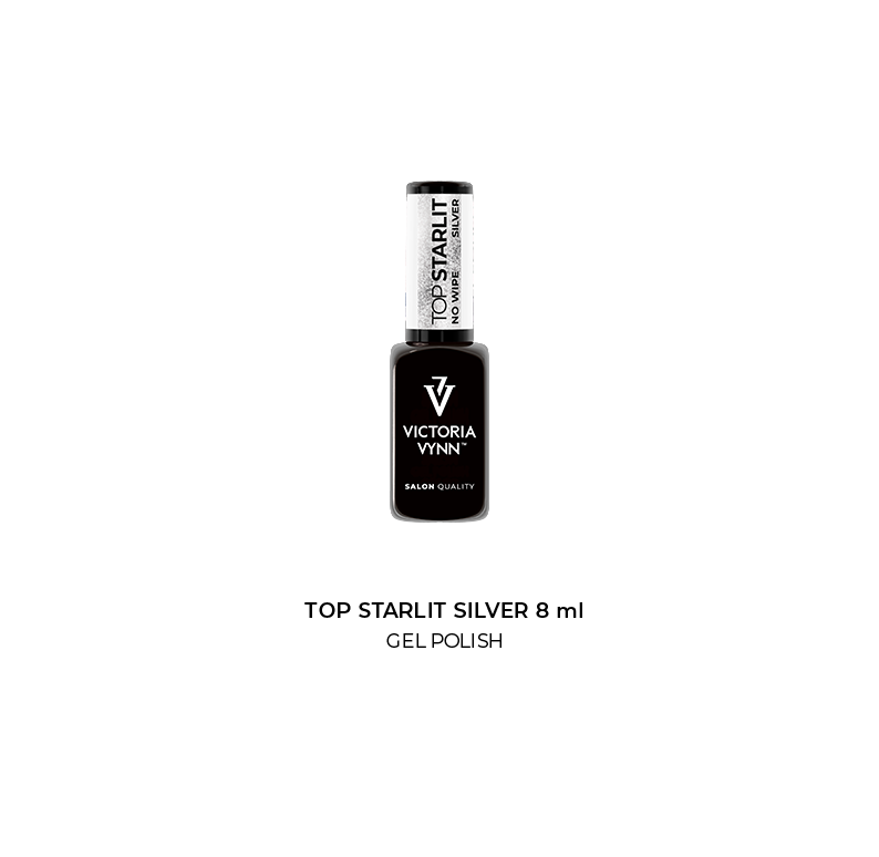 GEL POLISH TOP Starlit Silver No Wipe 8 ml