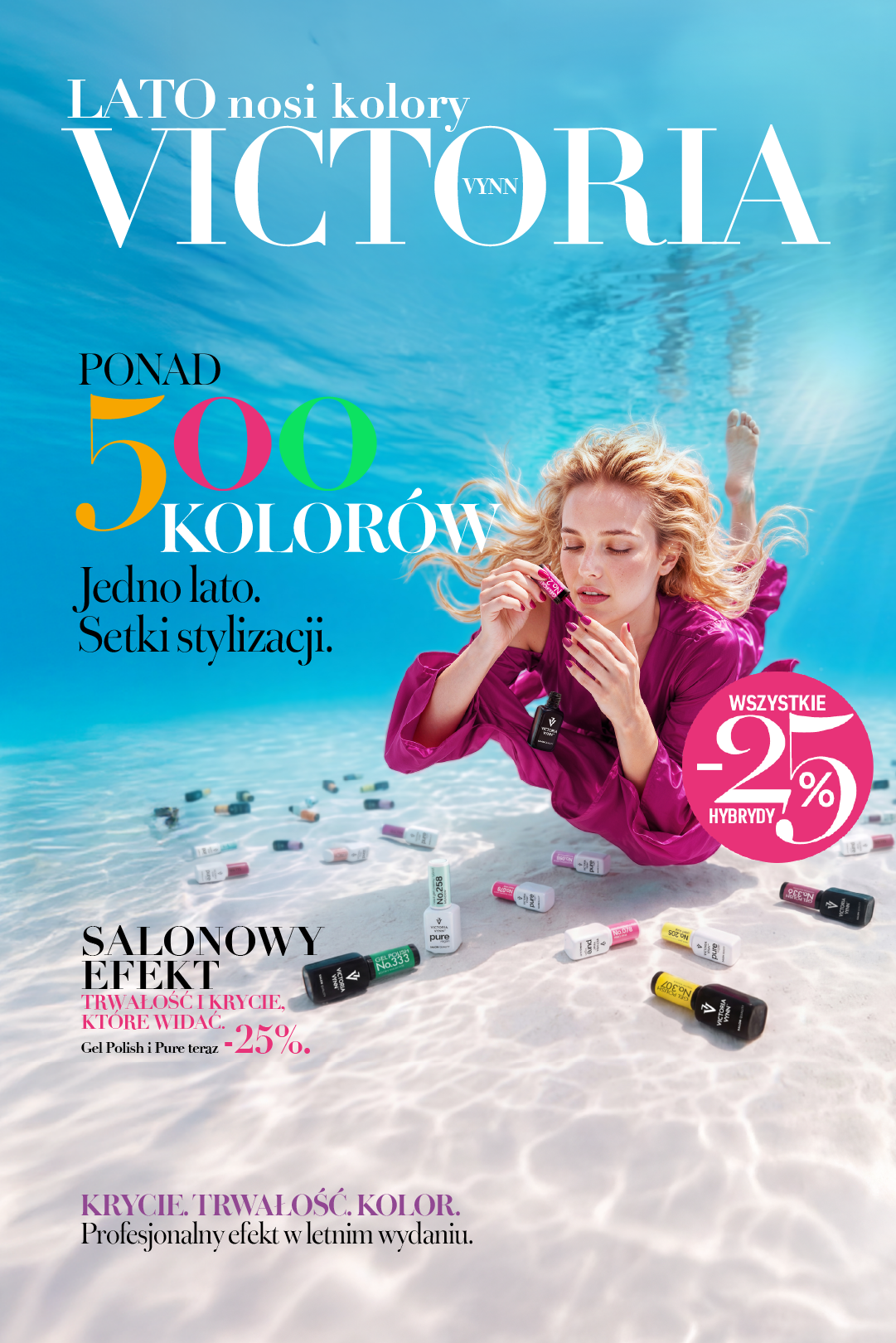 Baner promujący letnią ofertę Victoria Vynn: -25% na lakiery hybrydowe