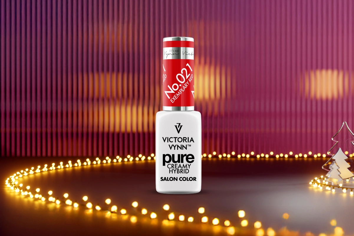 Lakier hybrydowy Pure Creamy Hybrid 021 Exemplary Red 8 ml - Kalendarz adwentowy Victoria Vynn dzień 7