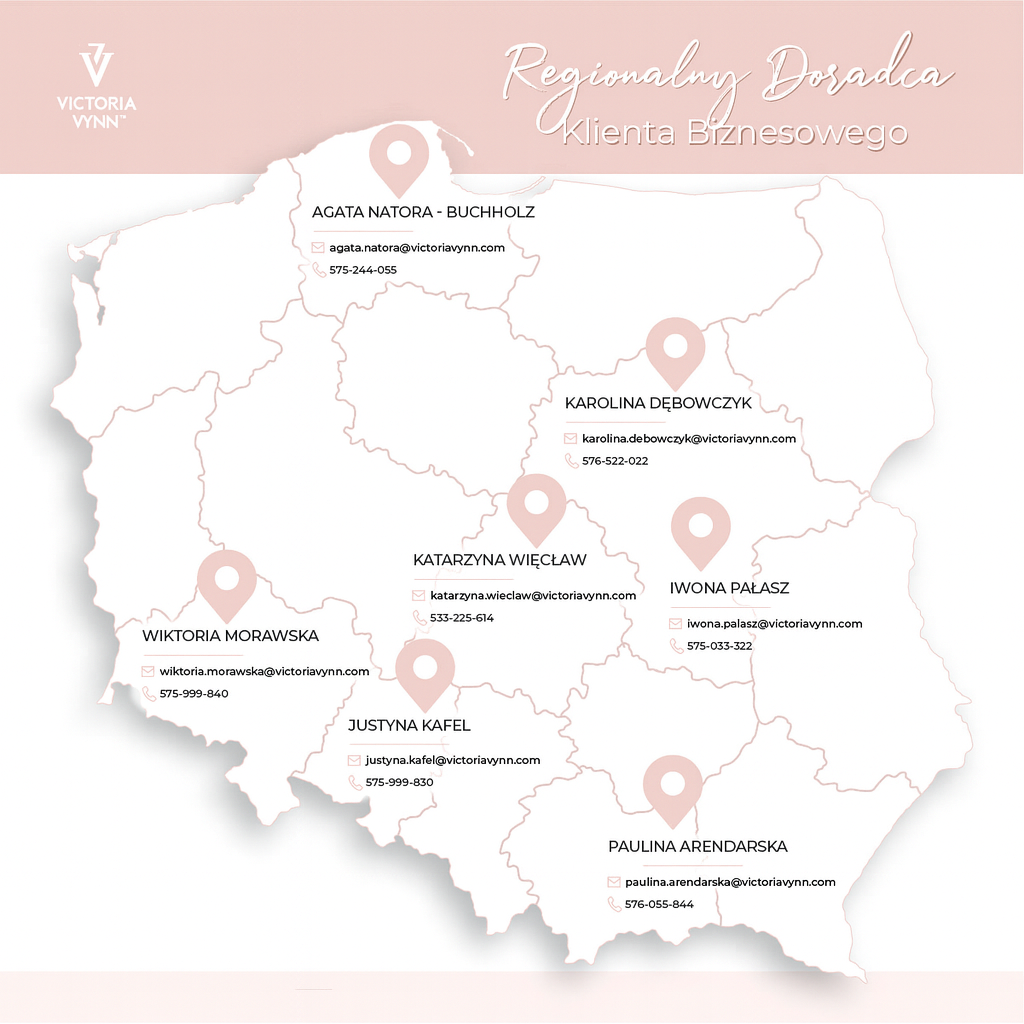 Mapa regionów sprzedaży Victoria Vynn