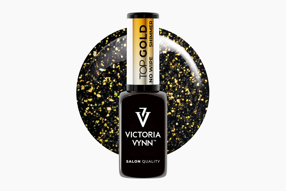 GEL POLISH TOP Shimmer Gold No Wipe 8 ml